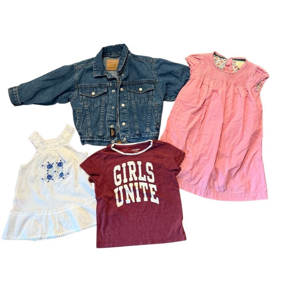 Boden Oshkosh girls bundle Jean jacket dress graphic shirts 4-5t